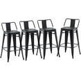 thumbnail image 1 of Andeworld 24" Low Back Metal Counter Stool Height Bar Stools [Set of 4] Barstools, Black, 1 of 8