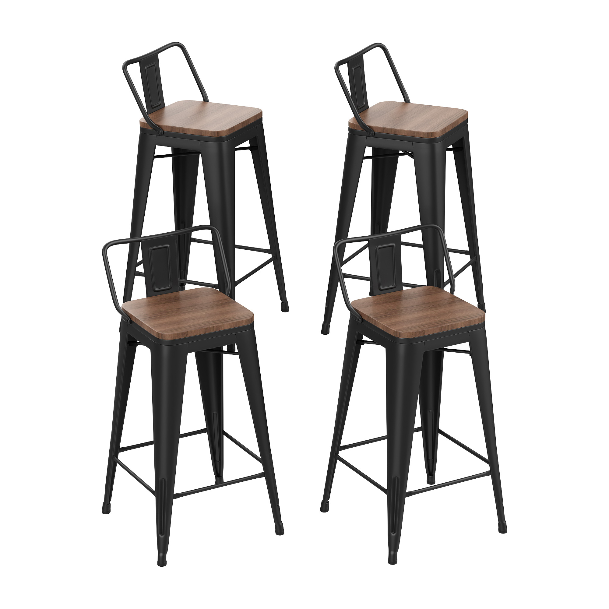 Wooden barstools best sale with back