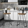 thumbnail image 1 of Andeworld 30" Bar Stools Set of 2 Swivel Counter Height Stools with Backrests Indurstrial Metal Bar Stools, 1 of 9