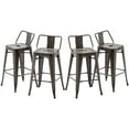 thumbnail image 1 of Andeworld 30" Low Back Metal Counter Stool Height Bar Stools [Set of 4] Barstools, Bronze, 1 of 8