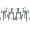 thumbnail image 1 of Andeworld 30" Low Back Metal Counter Stool Height Bar Stools [Set of 4] Barstools, Silver, 1 of 7