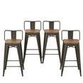 thumbnail image 1 of Andeworld 30" Metal Bar Stools Set of 4 Counter Height Stools with Wood Top Low Back Gunmetal, 1 of 8