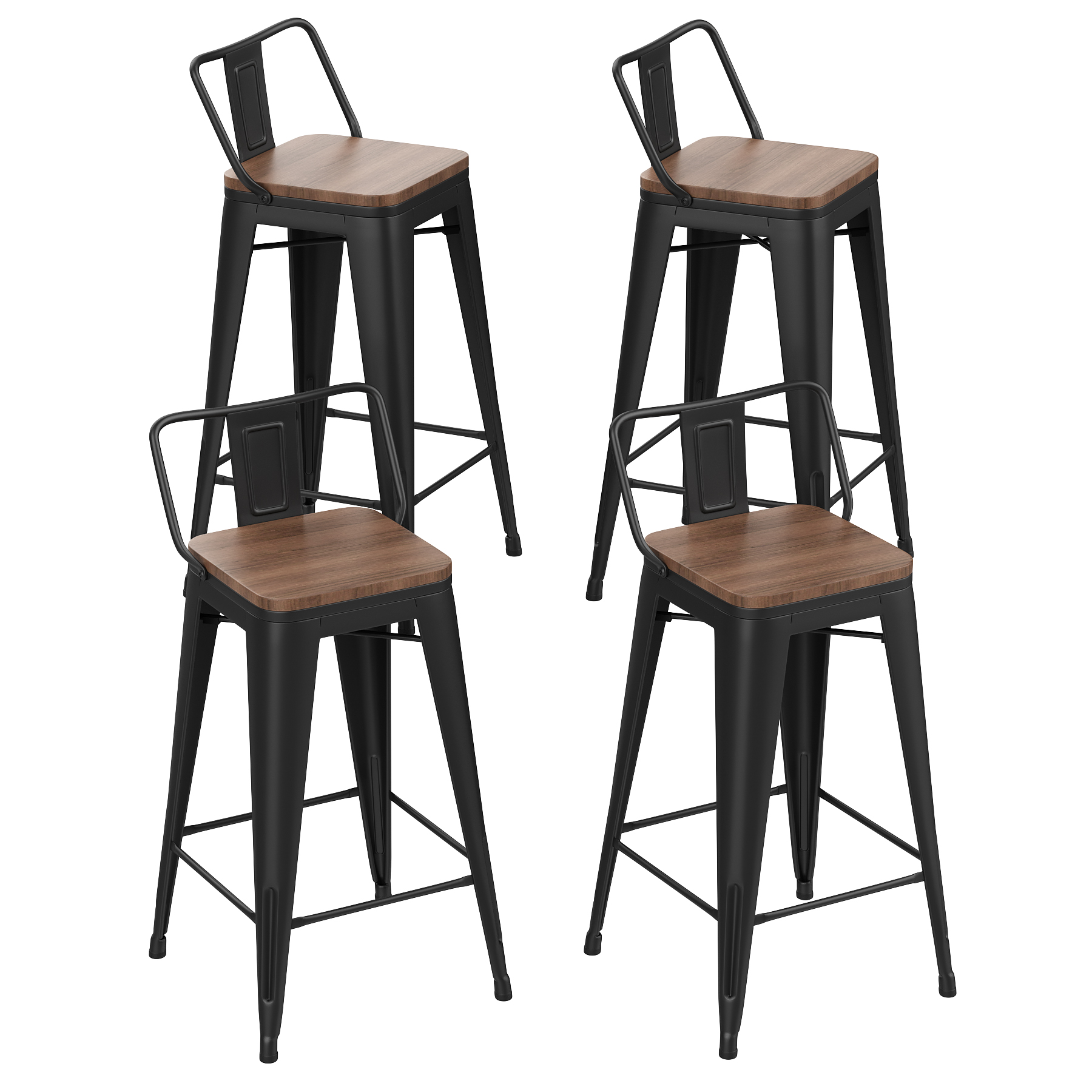 CorLiving Woodgrove Scroll Back Bar Height Barstool with Leatherette