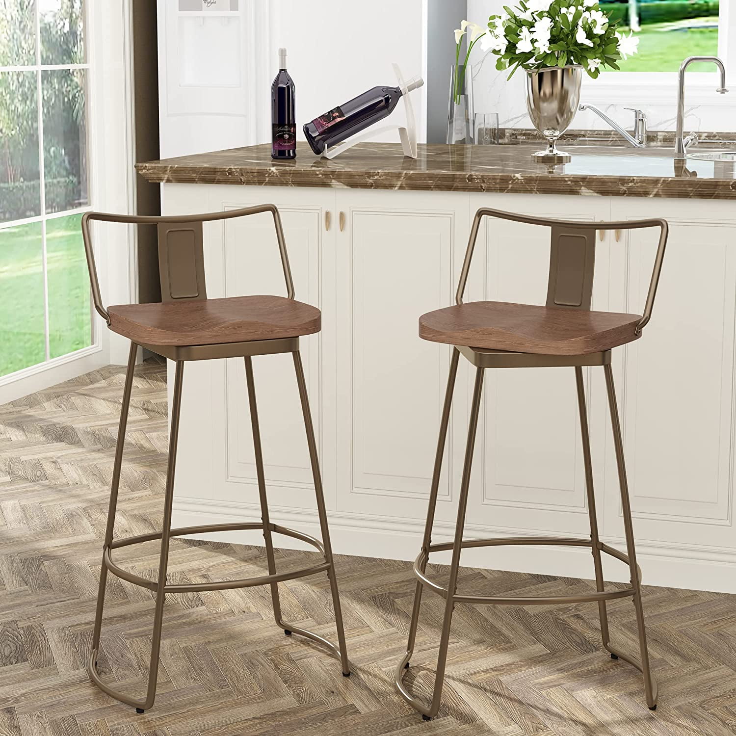 Wood and metal counter height stools discount