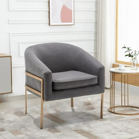 Andeworld Accent Chair Arm Chair Upholstered Chair Living Room Chair for Living Room, Grey