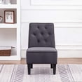 thumbnail image 1 of Andeworld Armless Accent Chair, Button Tufted Slipper Chair Side Chair Single Sofa for Dining Room Living Room Bedroom Funiture (One Seat Dark Gray 1), 1 of 6