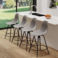 thumbnail image 1 of Andeworld Bar Stools Set of 4 Swivel Bar Stool Counter Height Stools Barstools with Plastic Backs & Metal Base (Swivel 26 inch, Grey), 1 of 18