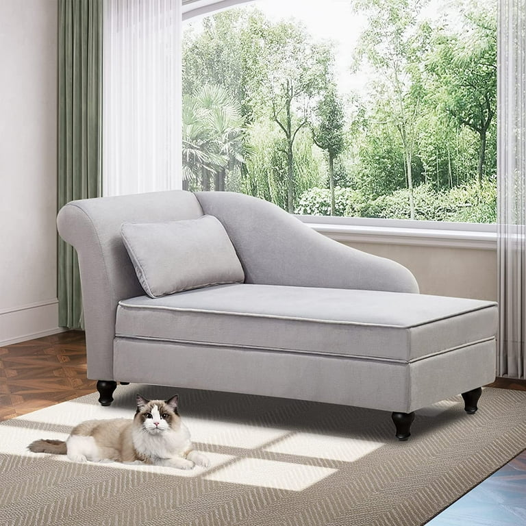 with Andeworld Lounge Lounge Sofa Living Room,Bedroom(Left Arm,Grey) for Storage,Indoor Chaise