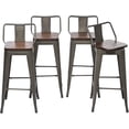 thumbnail image 1 of Andeworld Furniture Swivel Metal Bar Stools Kitchen Counter Height Stools Industrial Barstools Set of 4 (Swivel 30 inch,Rusty Wooden), 1 of 7