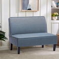 thumbnail image 1 of Andeworld Linen Loveseat Sofa Couch Upholstered Small Loveseat for Bedroom Armless Living Room Chairs Cushioned 2-Seater Settee loveseat (Prints), 1 of 7