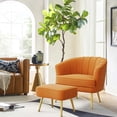 thumbnail image 1 of Andeworld Modern Accent Chair with Ottoman,Upholstered Single Sofa for Living Room,Bedroom(Orange), 1 of 6