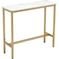 thumbnail image 1 of Andeworld Modern Rectangle Bar Table White Faux Marble Kitchen Dining Table 41" Bar Height Pub Table for Living Room Dining Room Entryway Console Table with Gold Metal Frame, 1 of 7