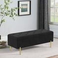 thumbnail image 1 of Andeworld Ottoman with Storage Bench, Modern Velvet Upholstered Rectangular Tufted Footstool Bench, Large Storage Bench for Bedroom,Living Room,Entryway (Black), 1 of 5