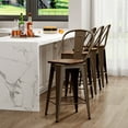 thumbnail image 1 of Andeworld Swivel Metal Bar Stools with Backs Counter Stools Set of 4 Counter Height Stools High Back Bar Chairs 24 Inch Bar Stools Farmhouse Rusty, 1 of 9