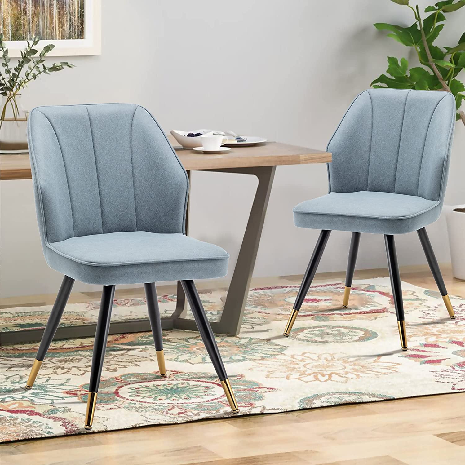 Andeworld Upholstered Dining Chairs Set of 2, Modern Armless Chairs for ...