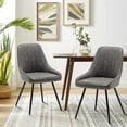 thumbnail image 1 of Andeworld Upholstered Dining Chairs Set of 2 Modern Faux Leather Armless Accent Chairs Mid Century Leisure Chair Kitchen Living Room Desk Side Chair with Metal Legs(Grey), 1 of 8