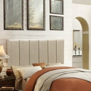 Andeworld Upholstered Headboard King Foldable Headboard for King Bed Adjustable Height Oatmeal