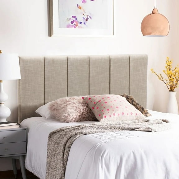 Andeworld Upholstered Headboard Queen Foldable Upholstered Headboard for Queen Bed Adjustable Height Oatmeal