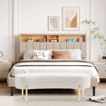 thumbnail image 1 of Andeworld Upholstered Ottoman Bench Seat with Gold Legs,Sitting Bench Living Room Bench for Bedroom Indoor Benches(White), 1 of 4