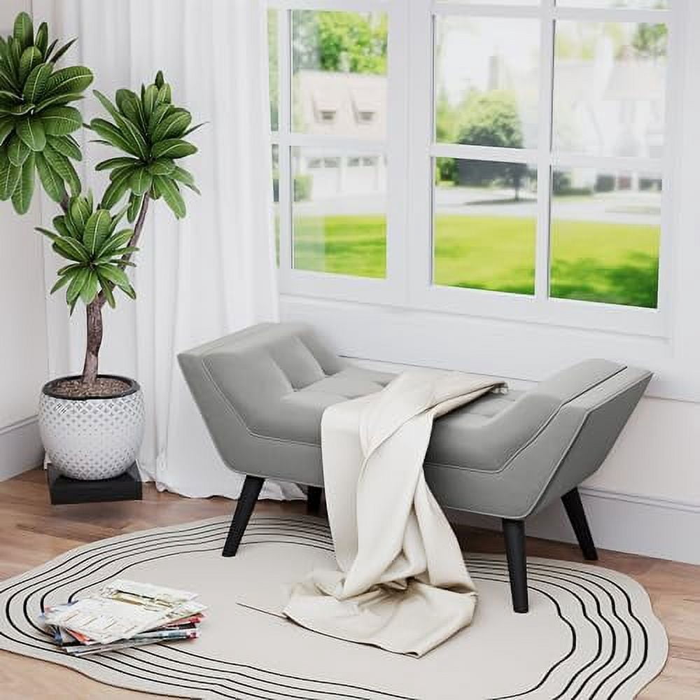 Andeworld Upholstered Tufted Small Cute Bench Ottoman for Entryway ...