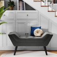 thumbnail image 1 of Andeworld Upholstered Tufted Small Cute Bench Ottoman for Entryway Foyer Bathroom Vanity Bedroom (One Seater, Dark Grey), 1 of 16