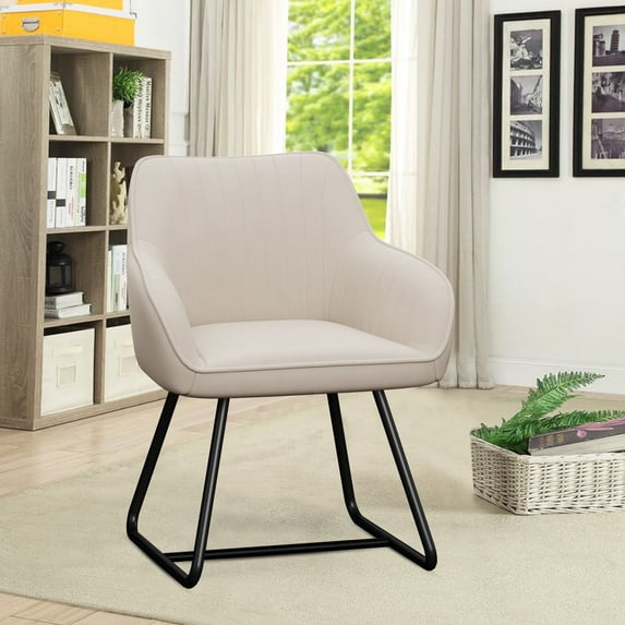 Andeworld Velvet Dining Chairs Set of 2, Modern Accent Chairs for Living Rooms,Beige