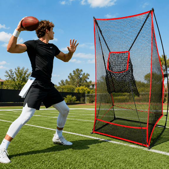 Andgoal 6x3FT Football Kicking Net, 2-in-1 Field Goal & Throwing Target