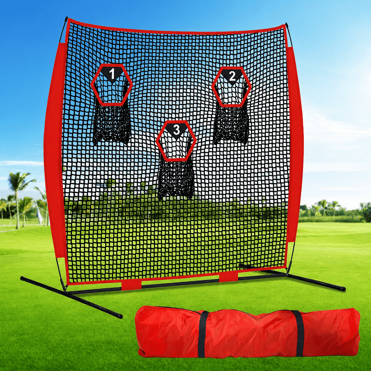 Qb Target .net Andgoal 8x8FT Football Throwing Net, QB Passing Target with 3 Pockets ...