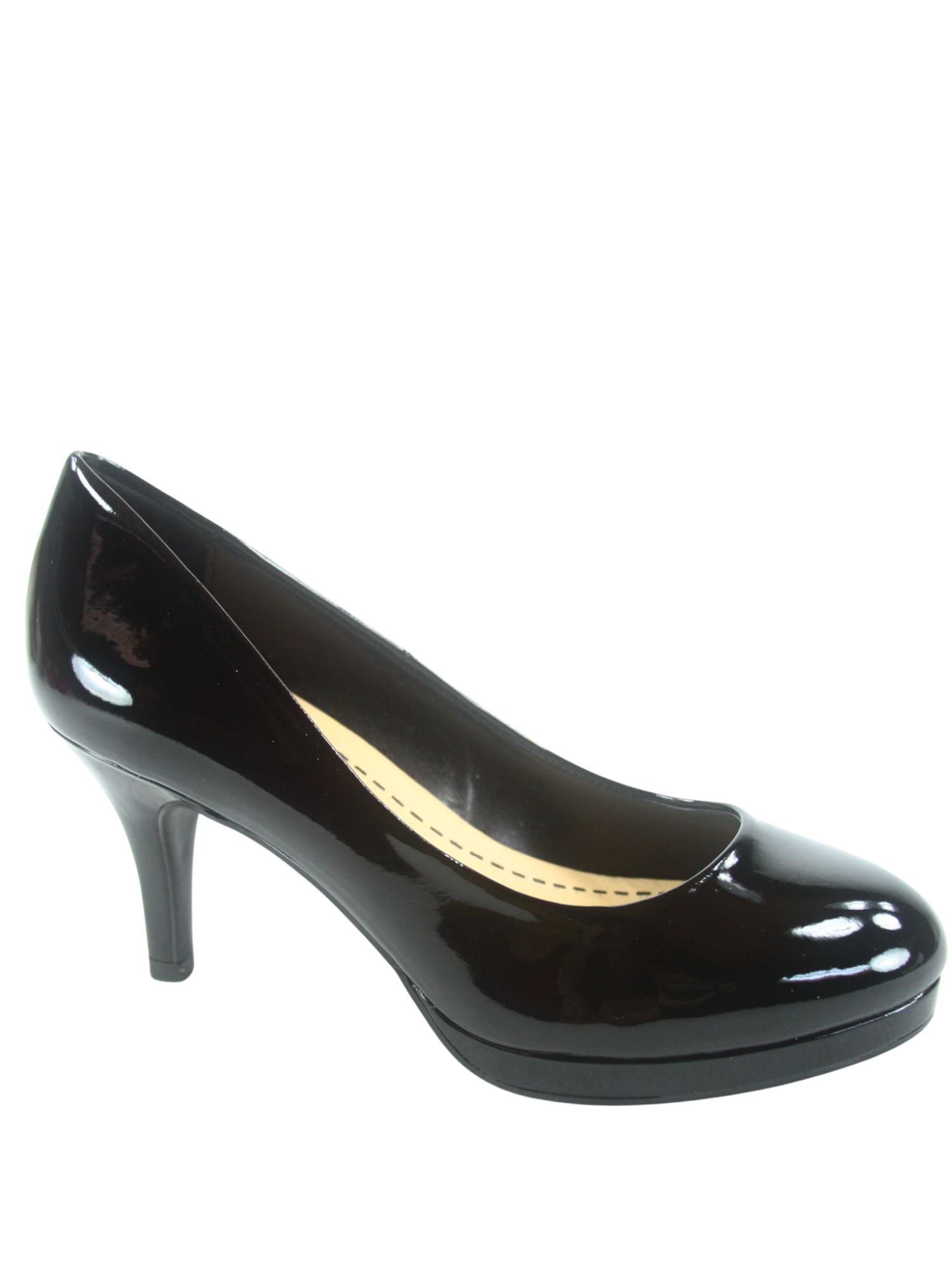 Andis Women's Fashion Patent Round Toe Low Heel Slip On Pump Dress