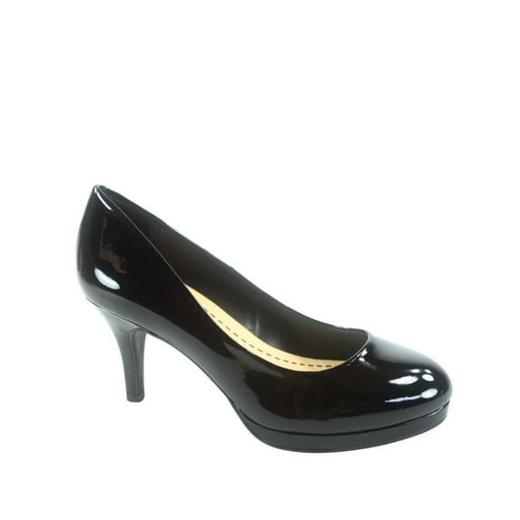 Andi-s Women's Fashion Patent Round Toe Low Heel Slip On Pump Dress Shoes ( Black, 7.5 )