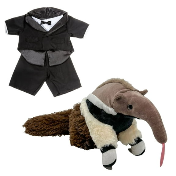 Andi the Anteater 16 inch with Tuxedo Suit Plush Toy, Party Cloth Stuffed Animal, Ideal Gift for Kids