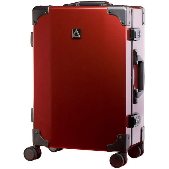 Andiamo Classico Suitcase with Built-in TSA Lock - Zipperless 20 Inch Hardside Carry On Bag- Lightweight (ABS+PC) Luggage With 8-Rolling Spinner Wheels (Red Ruby)
