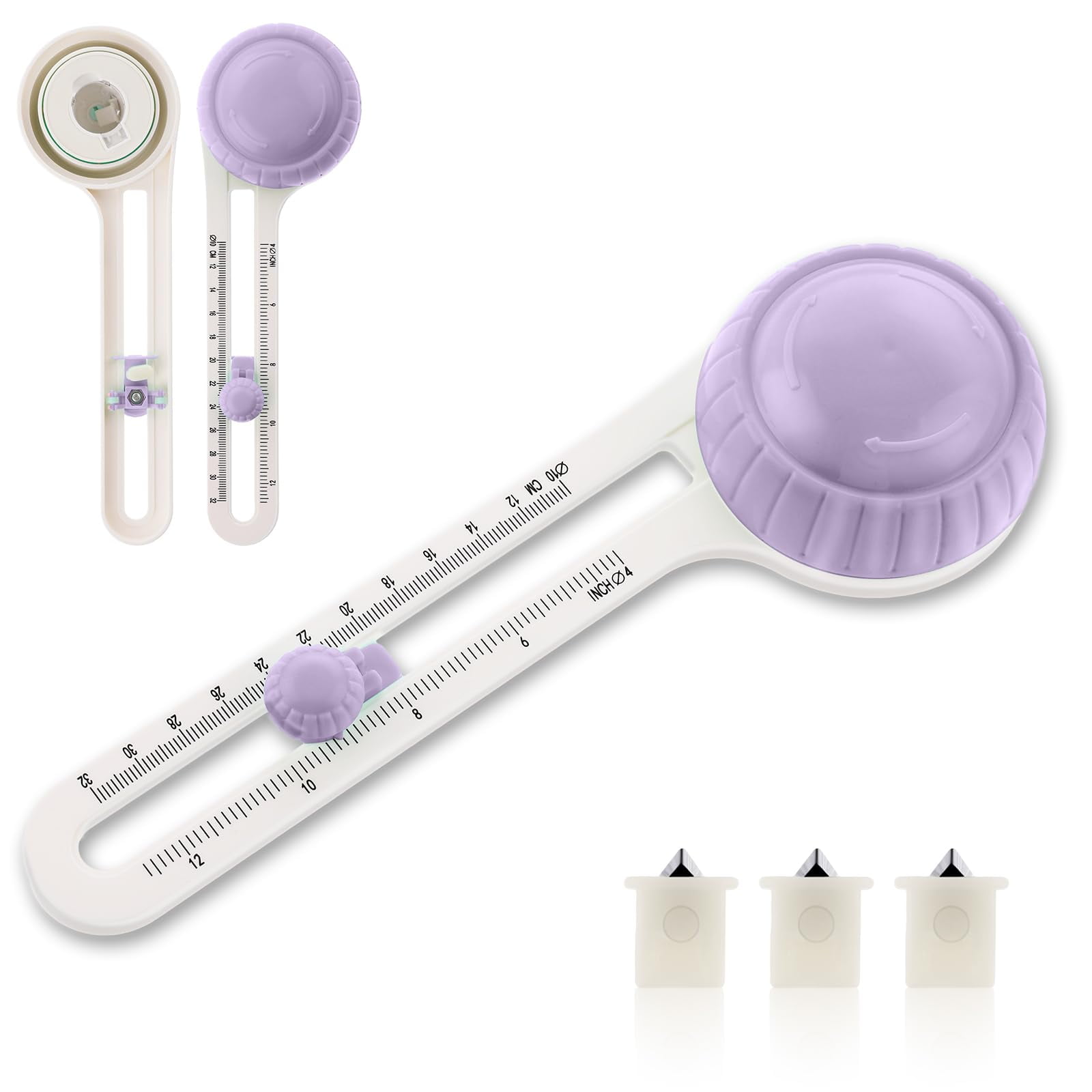 One 360° Paper Cutter, DIY Circular Paper Cutter, Cutting Diameter 3.94-12.6inch * 3 Replaceable Cutting