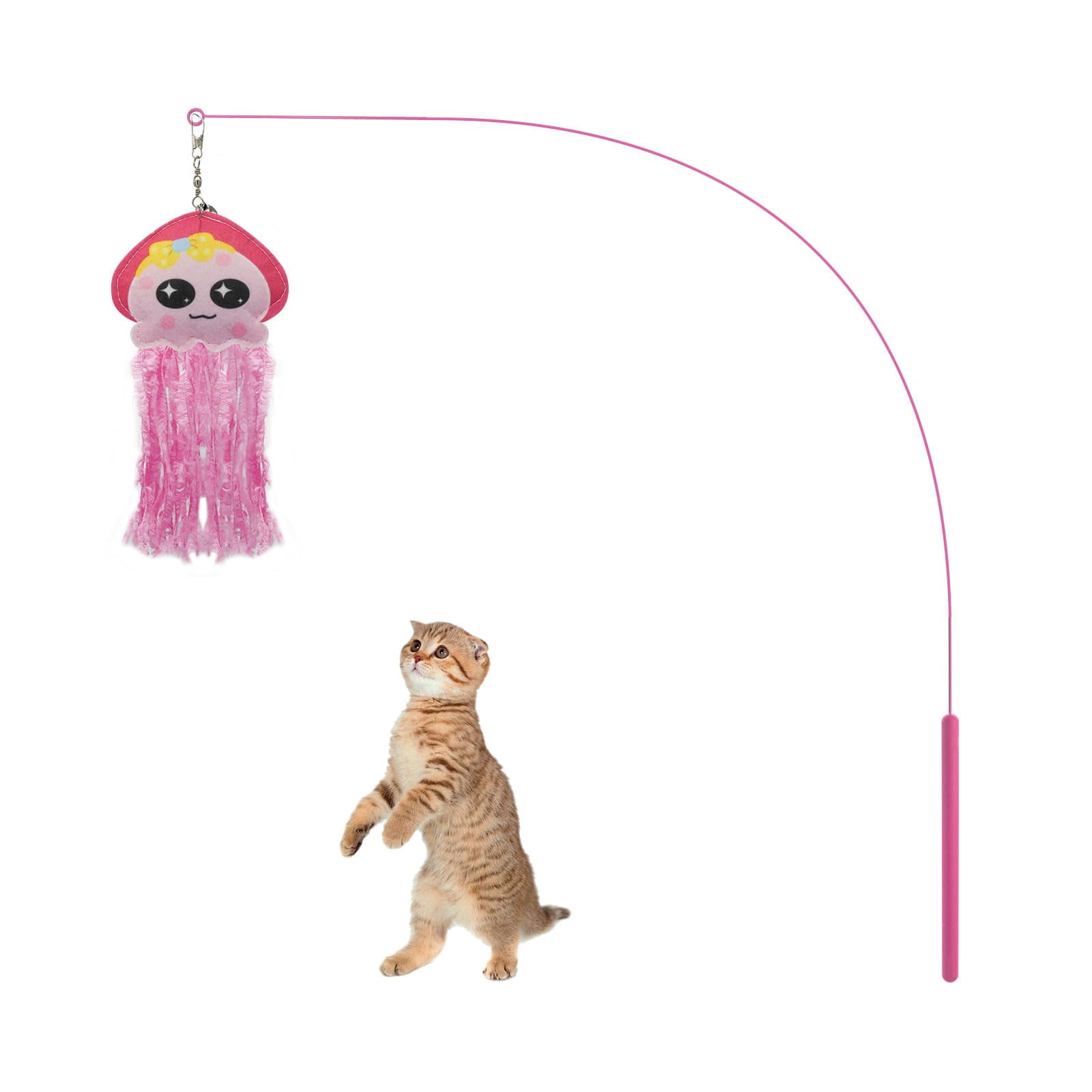Andiker Cat Wand Toy, 35 Inches Flexible Cat Stick with Cute Jellyfish ...