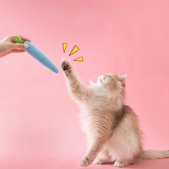 Andiker Chew Toys, 1 Small&1 Large Carrot Shapes Rope Toys With Sounding Parcels Interactive Toys For Indoor S And Kittens For Biting Chewing Ke,Gifts for Pets and Pet Lovers(Blue)