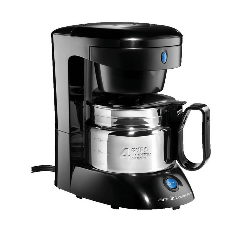 Gevi 4-Cup Coffee Maker with Auto-Shut Off, Cone Filter, Stainless Steel Finish, 600ml