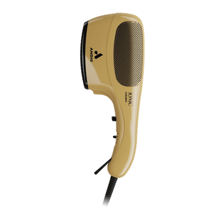 Andis Ceramic Ionic Hair Dryer with Bristle Brush, Fine-Tooth & Wide-Tooth Pick, 1875 Watts, Gold