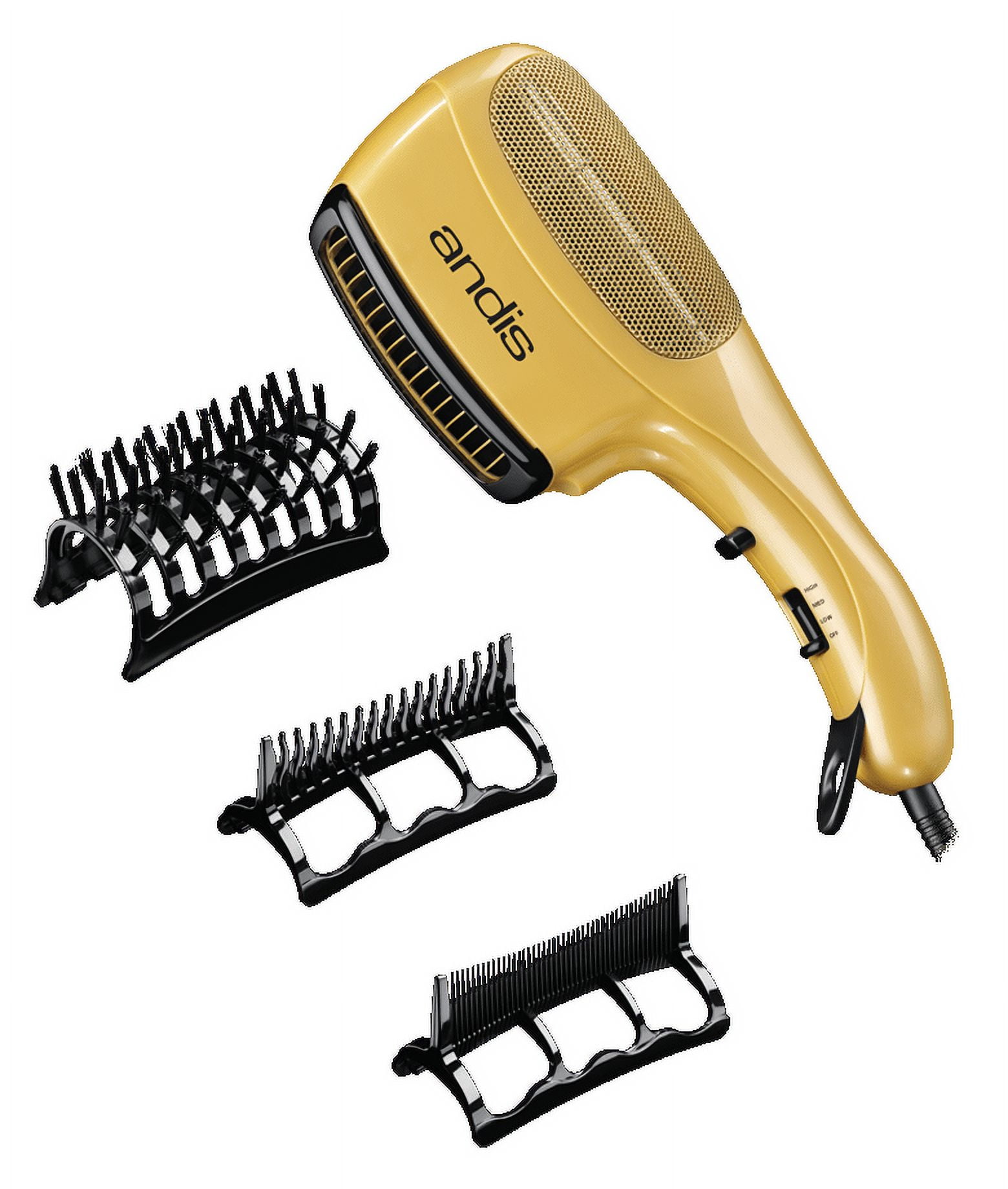 Andis Ceramic Ionic Hair Dryer with Bristle Brush, & Wide