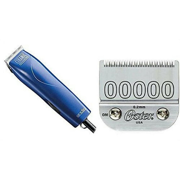 Andis Pro Ceramic Hair Clipper 21490 MBG2 Blue + Detachable Oster Blade #00000
