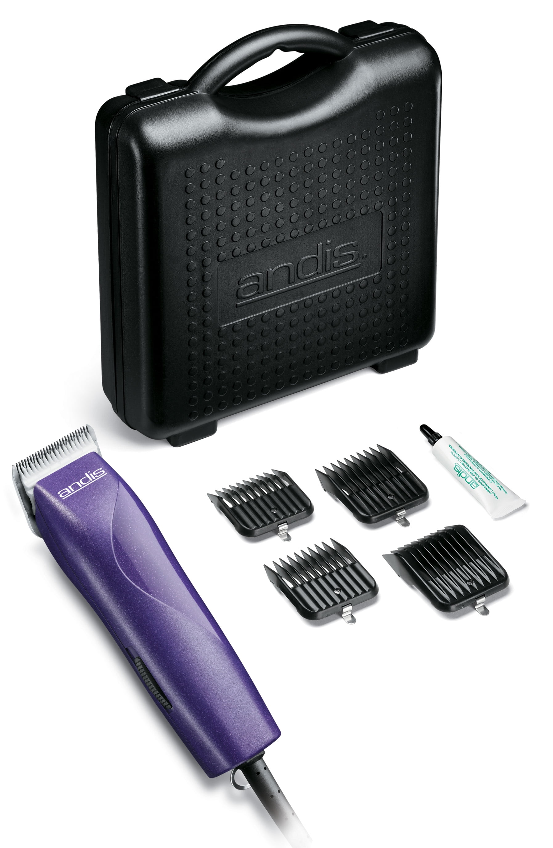 Andis Excel Animal 5-Speed Detachable Blade Clipper Kit - Professional Pet  Grooming, Burgundy (65360) + Signature Series Nylon Barber Cleaning Brush  For Cleaning Grooming Clippers - Walmart.com