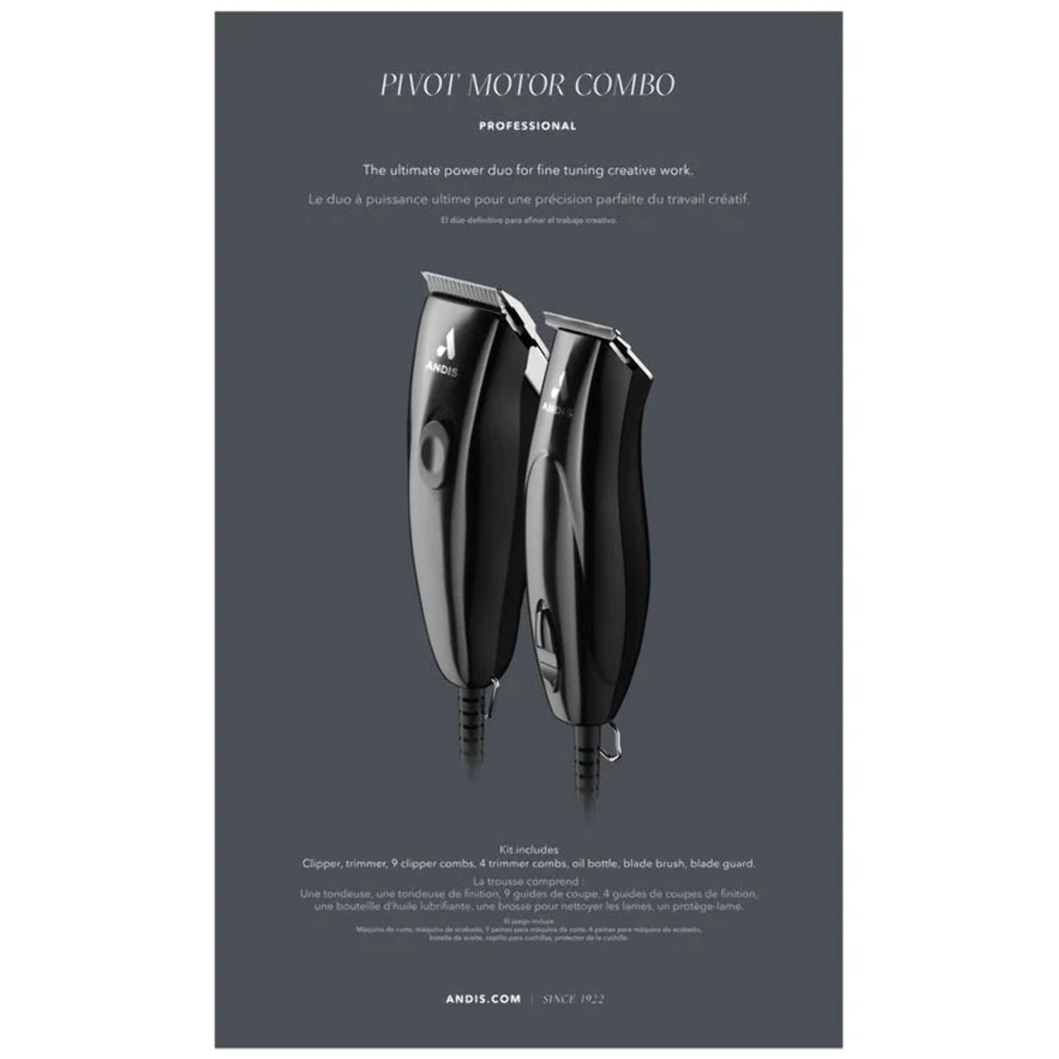Andis Professional Pivot Motor Combo 24810 SpeedMaster Clipper PivotPro
