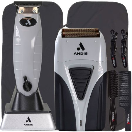 Andis T-Outliner Cordless Professional Trimmer 74055 with Andis ProFoil Shaver Plus and Barber Kit