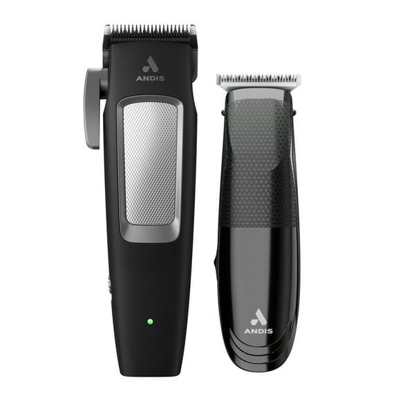 Andis inCRED Cordless Clipper & Cordless T-Blade Trimmer Kit, Lithium 23-Piece Kit, Black/Silver