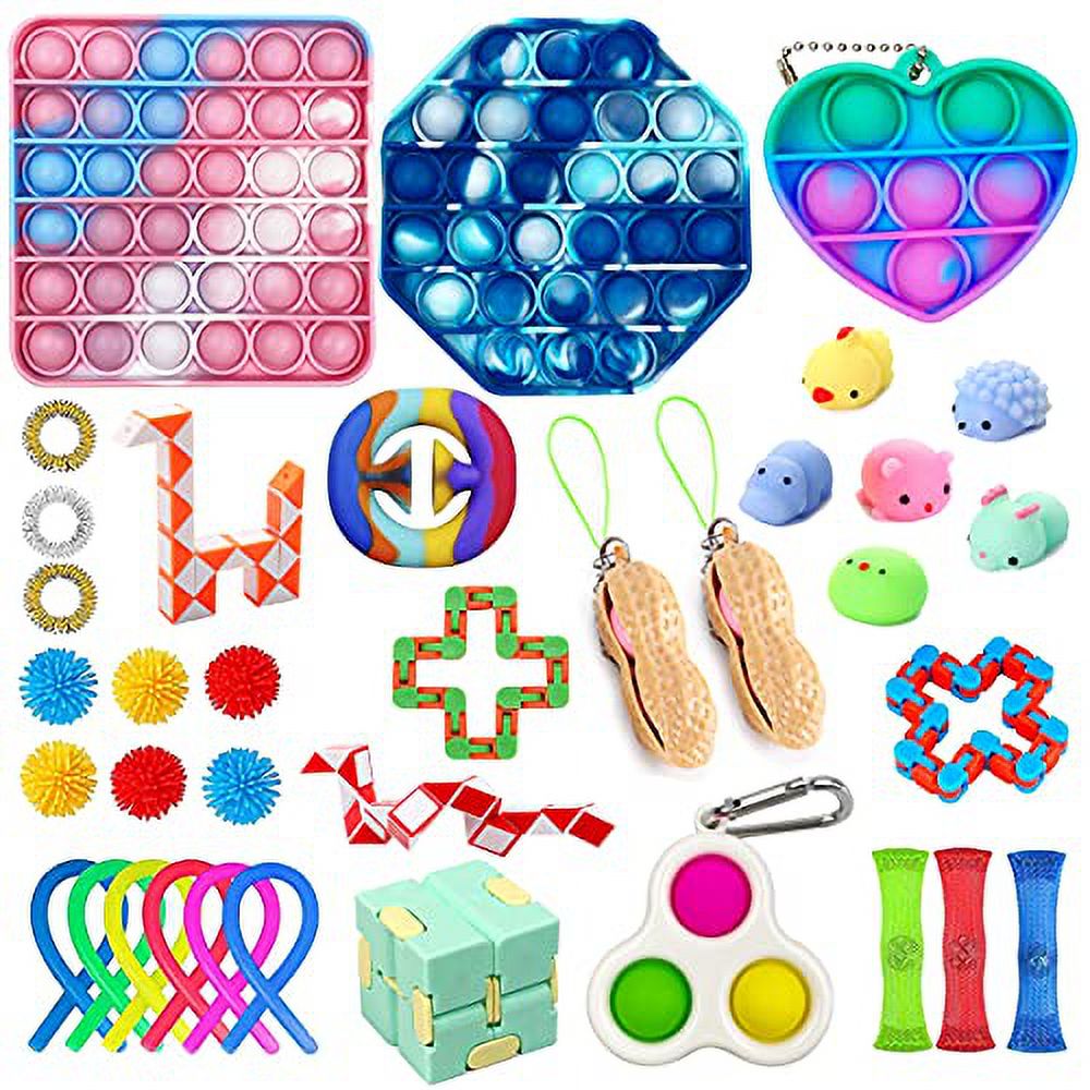 Anditoy 36 Pcs Fidget Sensory Pop Toys Pack with Mini Pop Dimple Toys for Kids Girls Boys Adults Stress Relief Party Favors - image 1 of 3