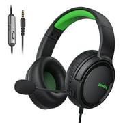 Andoe Wired Gaming Headset, Gamer Headphones with Mic for PS5, PS4, PC, Switch, Green