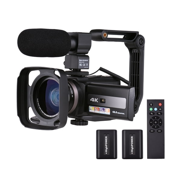Andoer 4K 60FPS Digital Video DV 48MP 16X Zoom 3-inch Rotatable LCD Touch Screen WiFi Sharing IR Motion Dectection -shaking Time Lapse Slow Motion with 0.39X Wide Angle Lens Remote Contr