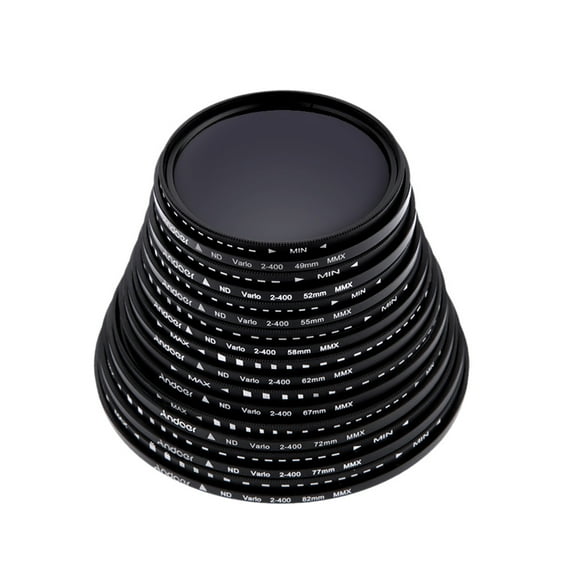 Andoer 55mm Fader Neutral Density Adjustable ND2 to ND400 Variable Filter for Nikon DSLR Camera