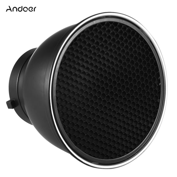 Andoer 7 Inch Standard Reflector Diffuser Lamp Shade Dish with 60 Honeycomb Grid for Bowens Mount Studio Strobe Flash Light Speedlite