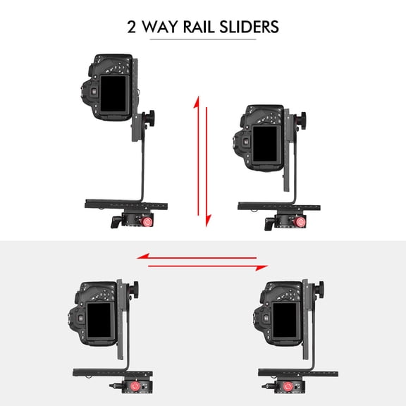 Andoer 720 Degree Panoramic Tripod Head Kit with 360 Swivel Indexing Rotator 2 Way Rail Slider L Bracket for DSLR Camera