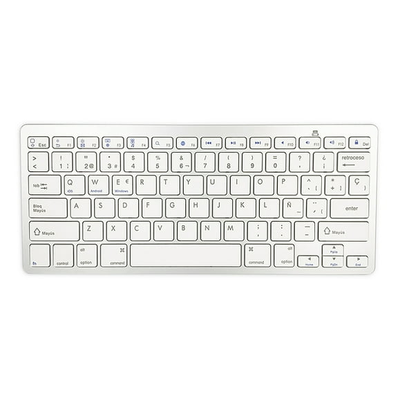Andoer 78 Keys Spanish Wireless BT Keyboard BT 3.0 Portable Ultra-slim Keyboard Support Windows/iOS/Android for Laptop Tablet Phone
